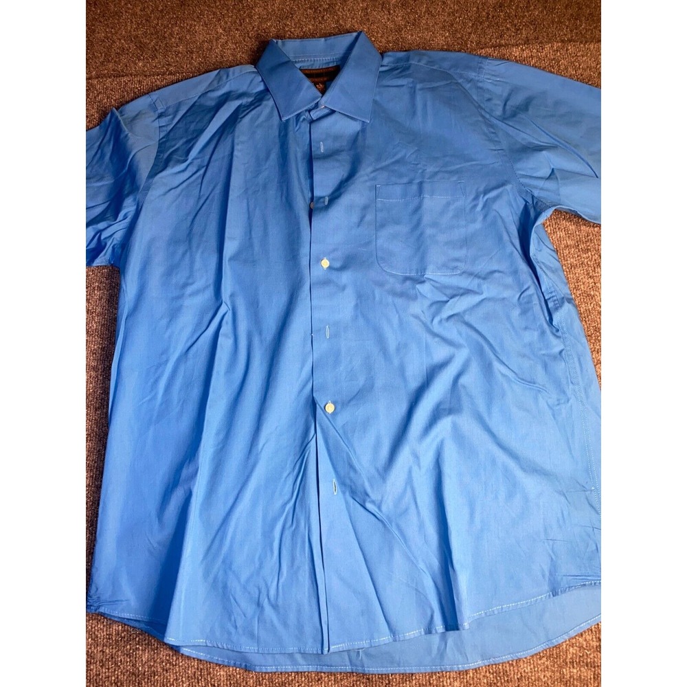 Alexander Julian Colors Dress Shirt Mens Large Blue Slim Fit Chest Pocket Collar